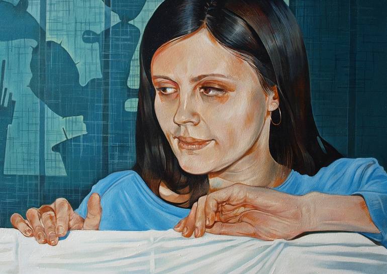 Original Modernism People Painting by Konstiantyn Amelinn