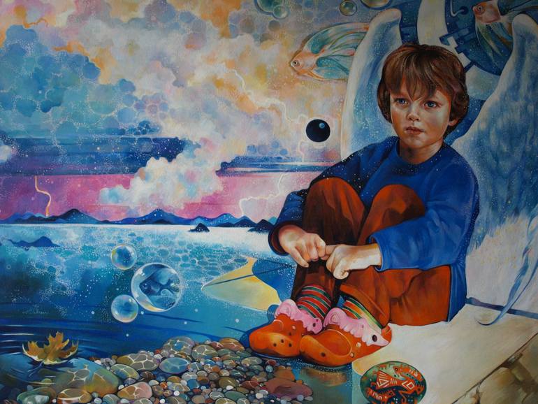 Original Modernism People Painting by Konstiantyn Amelinn