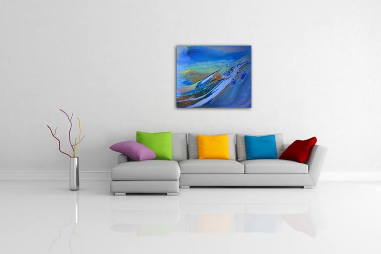 Original Abstract Seascape Painting by Irini Karpikioti