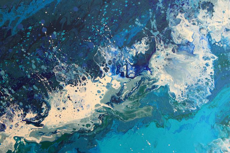 Original Abstract Seascape Painting by Irini Karpikioti