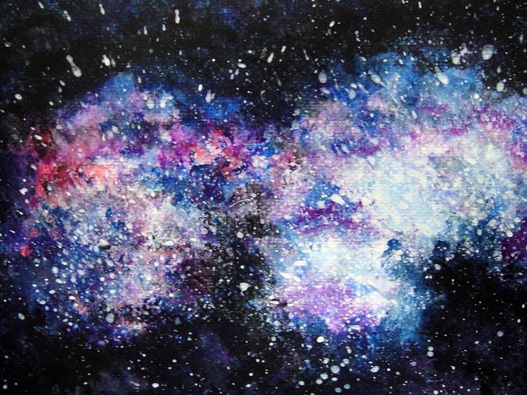 Original Abstract Outer Space Painting by Ann Supan