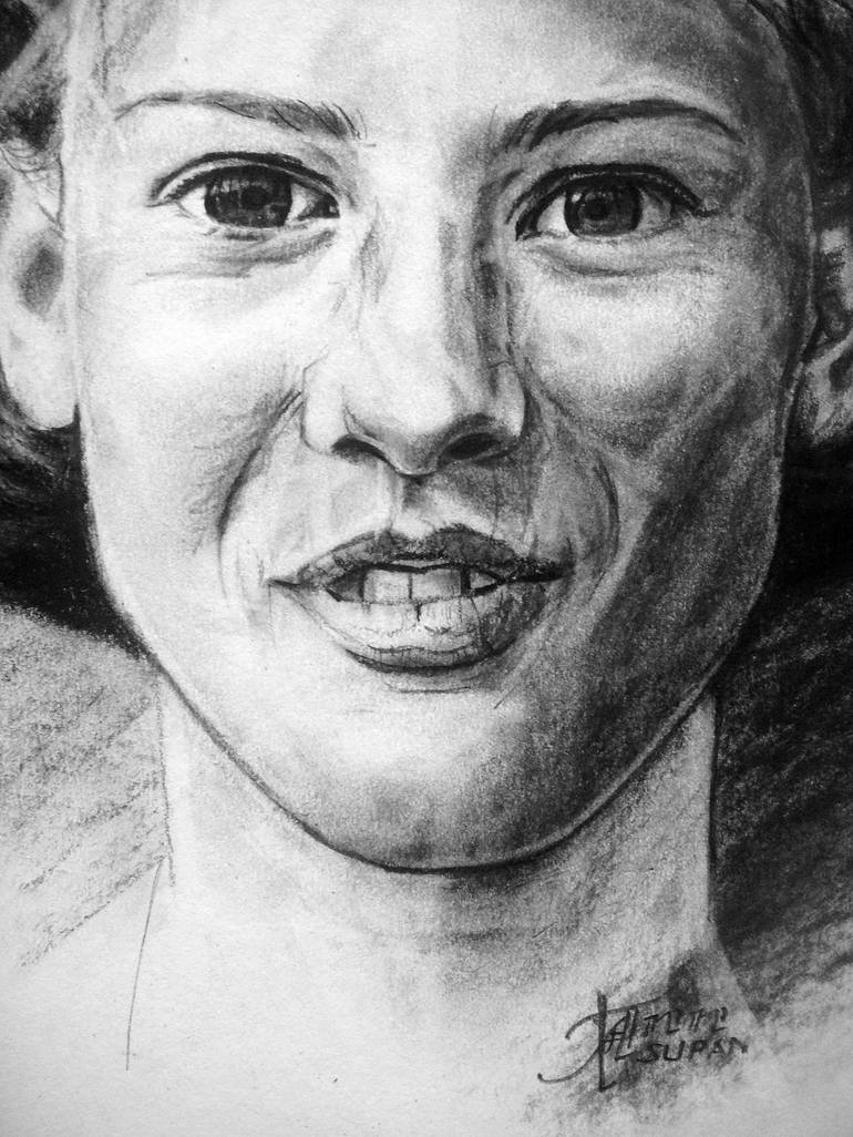 Original Documentary Portrait Drawing by Ann Supan