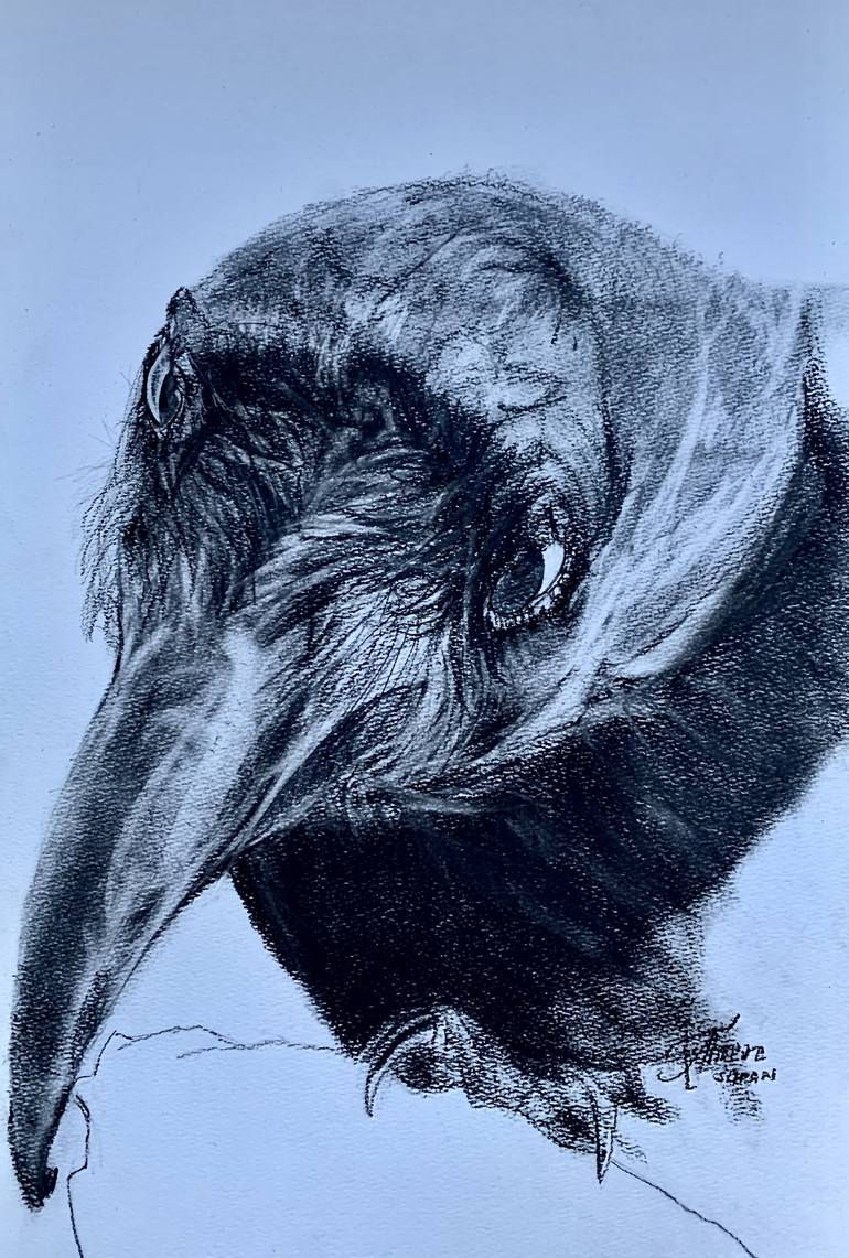 Original Expressionism Animal Drawing by Ann Supan