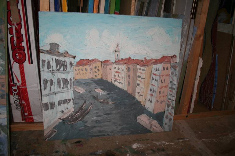Original Art Deco Cities Painting by Alex Cher