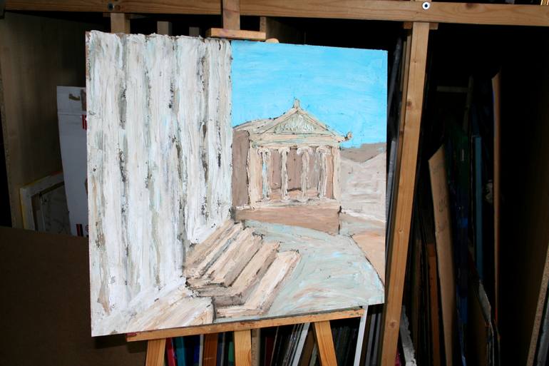 Original Expressionism Cities Painting by Alex Cher