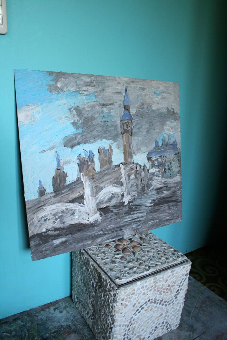 Original Expressionism Cities Painting by Alex Cher