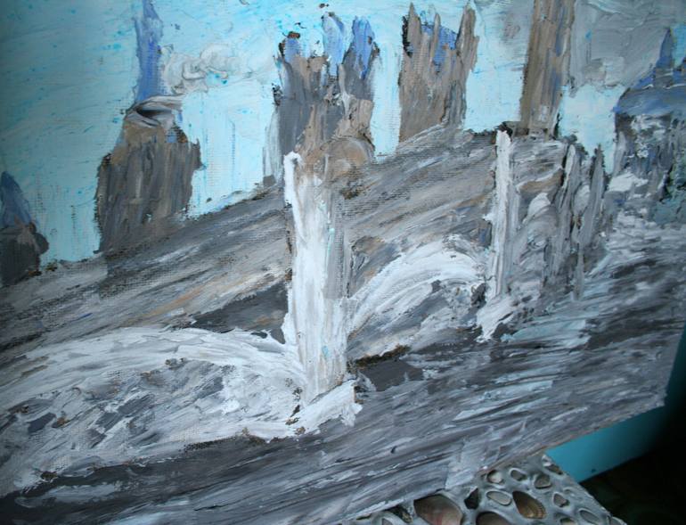Original Expressionism Cities Painting by Alex Cher