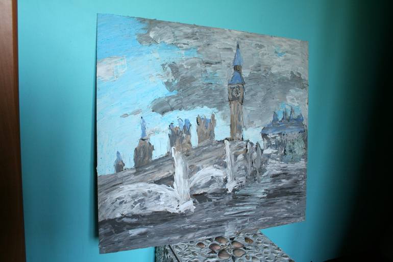Original Expressionism Cities Painting by Alex Cher