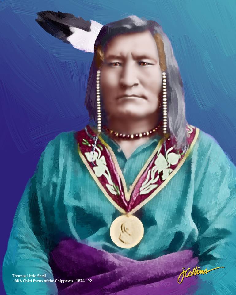 Chippewa Chief Esens Thomas Little Shell Mixed Media by James