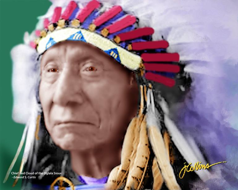 Details about   Chief Red Cloud War Bonnet PHOTO Portrait Oglala Lakota Indian 