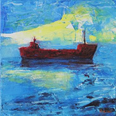 Print of Expressionism Ship Paintings by Nineta Vretou