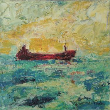 Print of Ship Paintings by Nineta Vretou