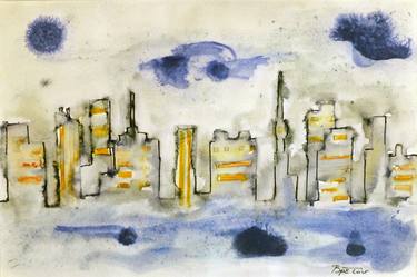 Print of Expressionism Cities Drawings by Nineta Vretou