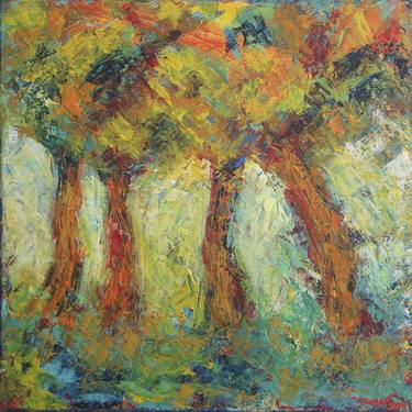 Print of Abstract Tree Paintings by Nineta Vretou