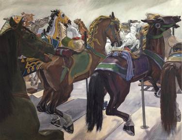 Original Art Deco Horse Paintings by Helen Cox