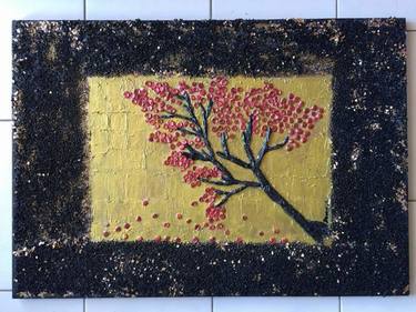 handmade mixed media art - Tree in Tornado thumb