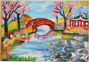 Handmade painting - Japanese Garden thumb