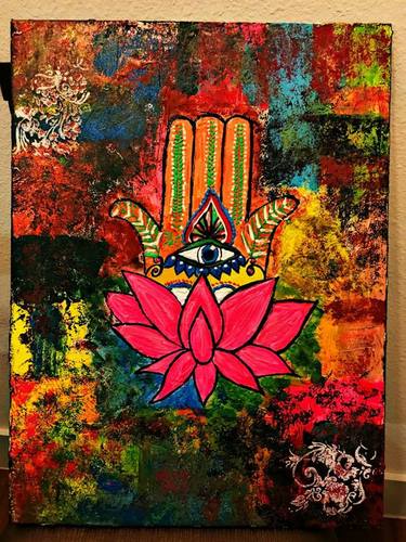 Abstract art -Yogic symbols - Lotus Hamsa thumb