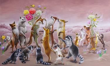 Original Surrealism Animal Paintings by Yulia Pustoshkina