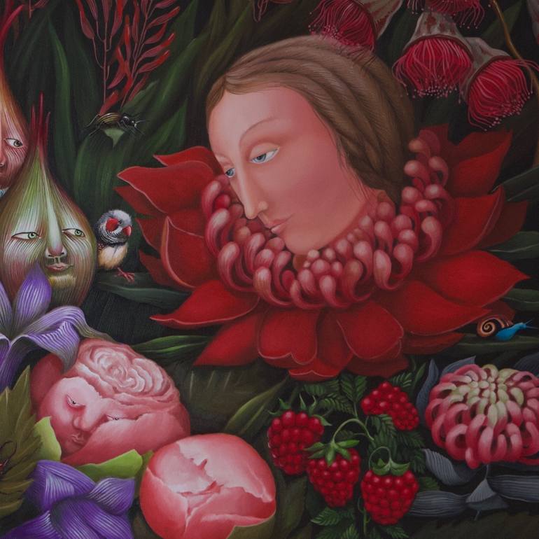 Original Conceptual Botanic Painting by Yulia Pustoshkina