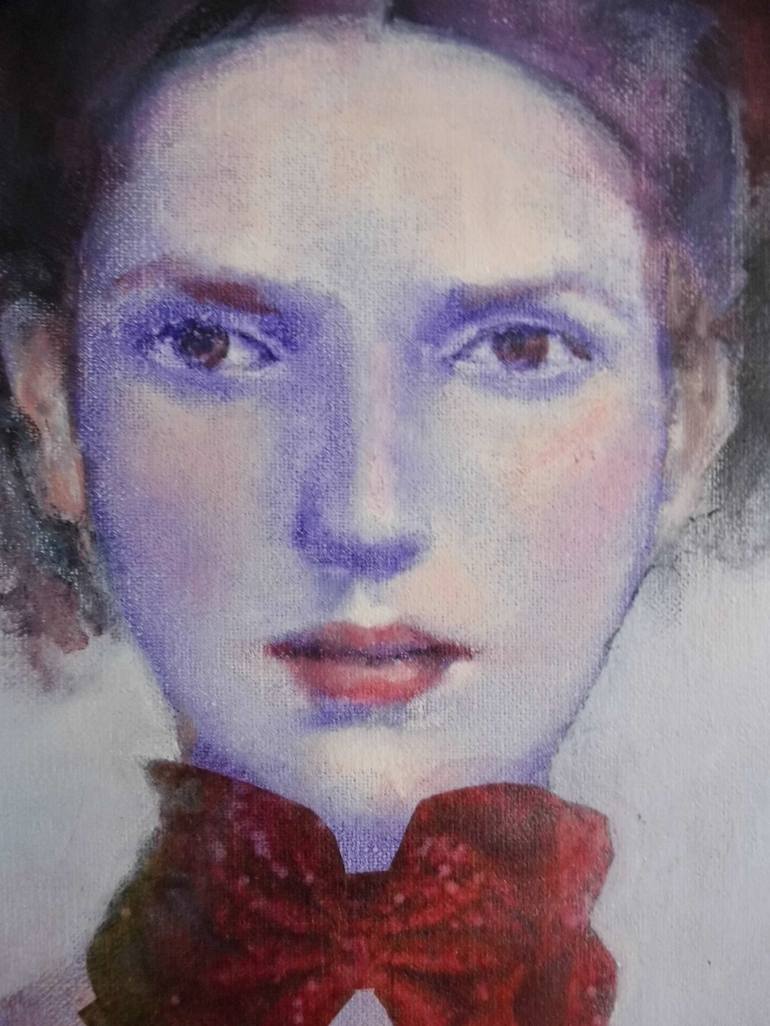 Original Contemporary Portrait Painting by Mireille Rolland
