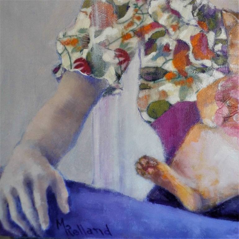 Original Art Deco Cats Painting by Mireille Rolland