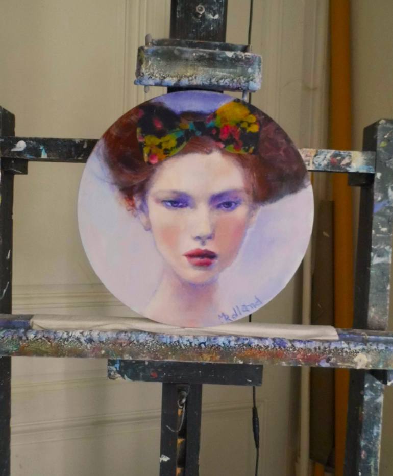 Original Figurative Women Painting by Mireille Rolland