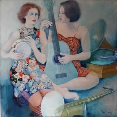 Original Figurative Music Paintings by Mireille Rolland