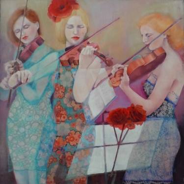 Original Figurative Music Paintings by Mireille Rolland