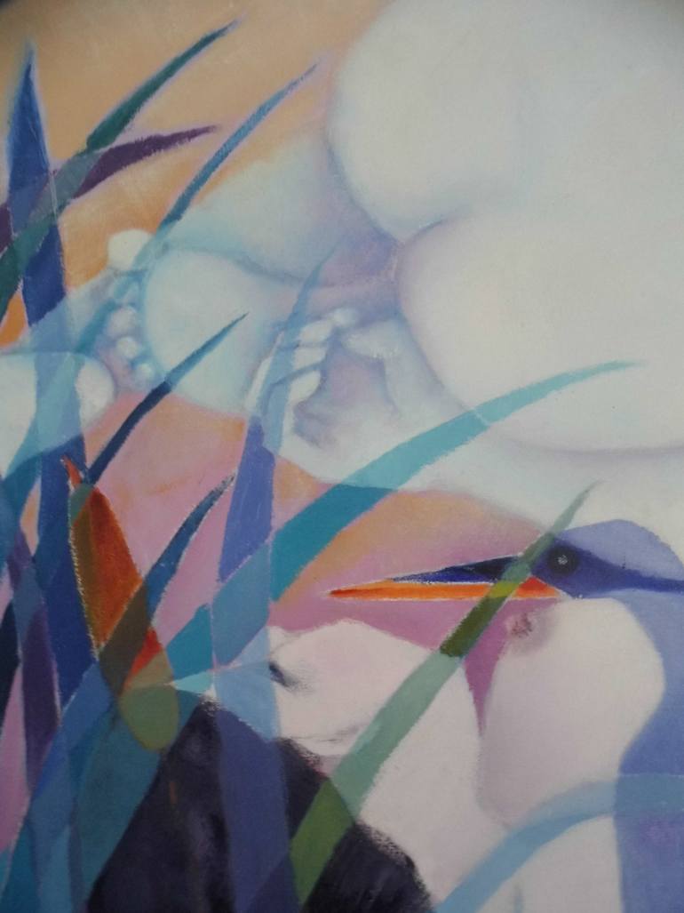 Original Art Deco Nude Painting by Mireille Rolland
