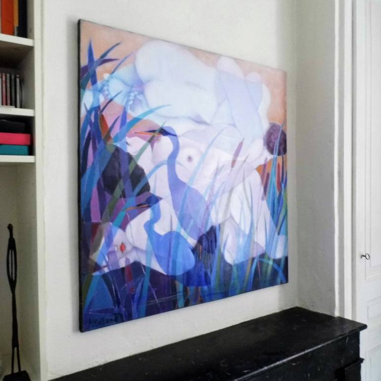 Original Art Deco Nude Painting by Mireille Rolland