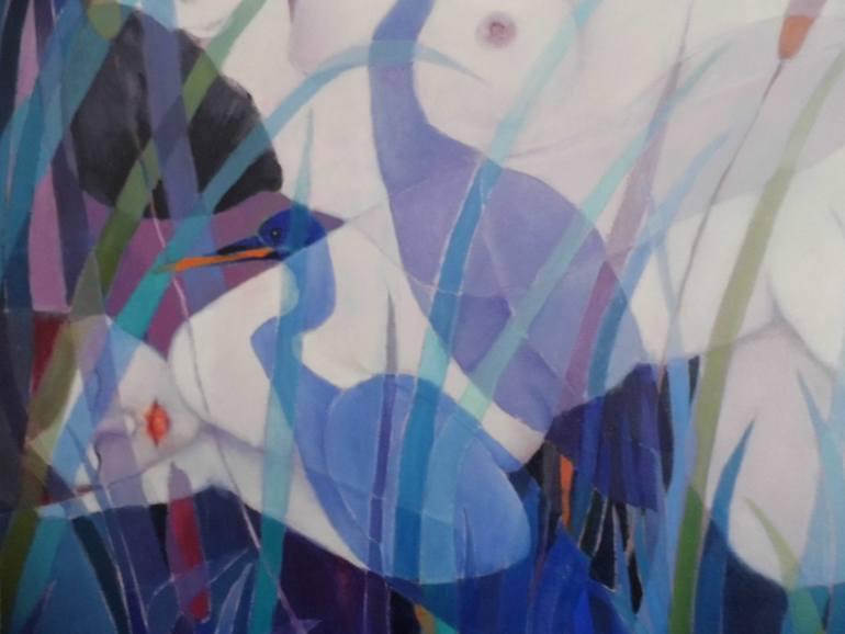 Original Art Deco Nude Painting by Mireille Rolland