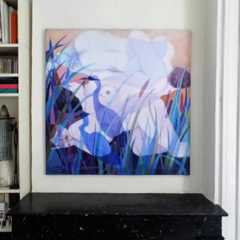 Original Art Deco Nude Painting by Mireille Rolland