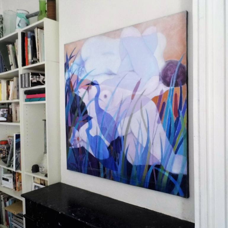 Original Art Deco Nude Painting by Mireille Rolland
