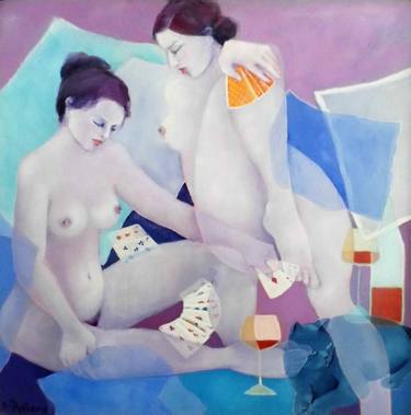 Original Figurative Nude Paintings by Mireille Rolland