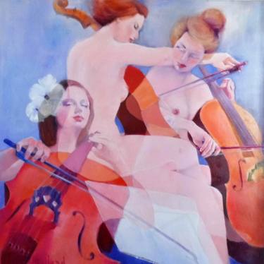 Print of Fine Art Nude Paintings by Mireille Rolland