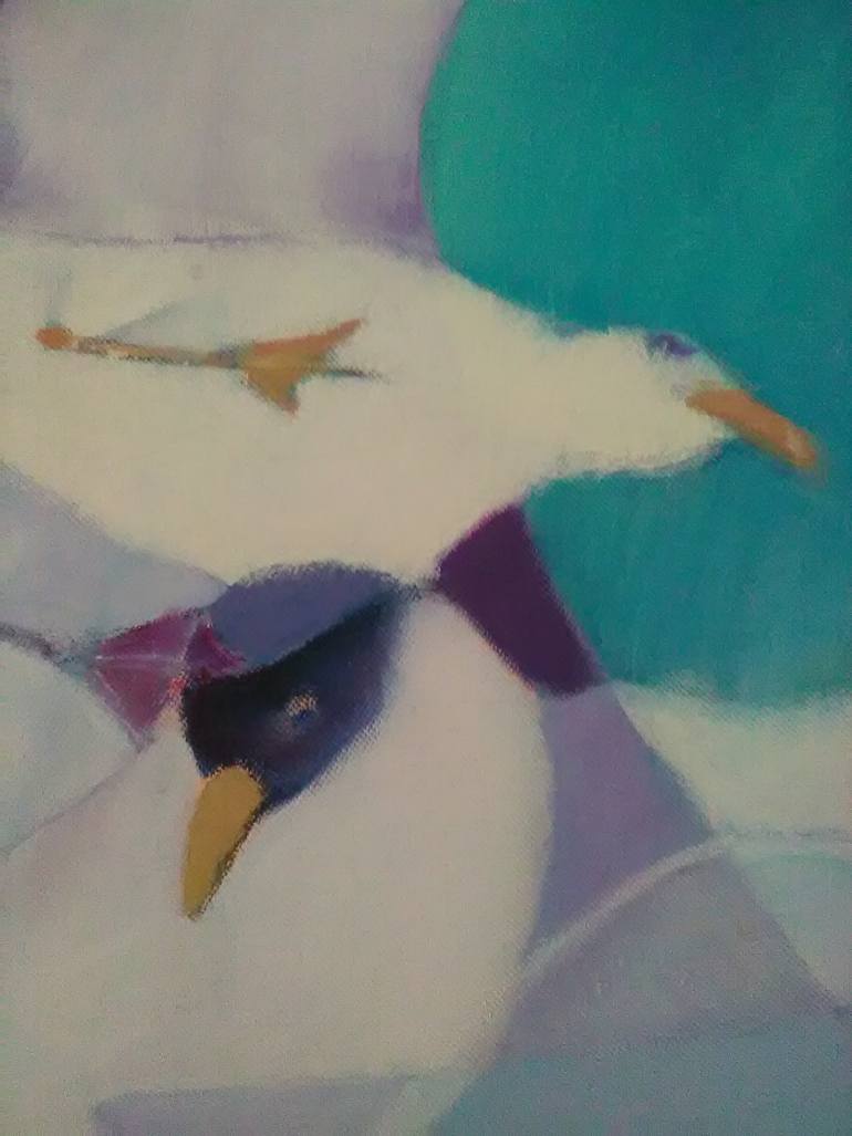 Original Art Deco Seascape Painting by Mireille Rolland