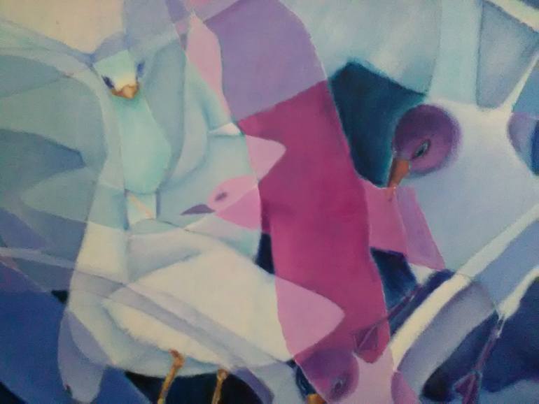 Original Art Deco Seascape Painting by Mireille Rolland