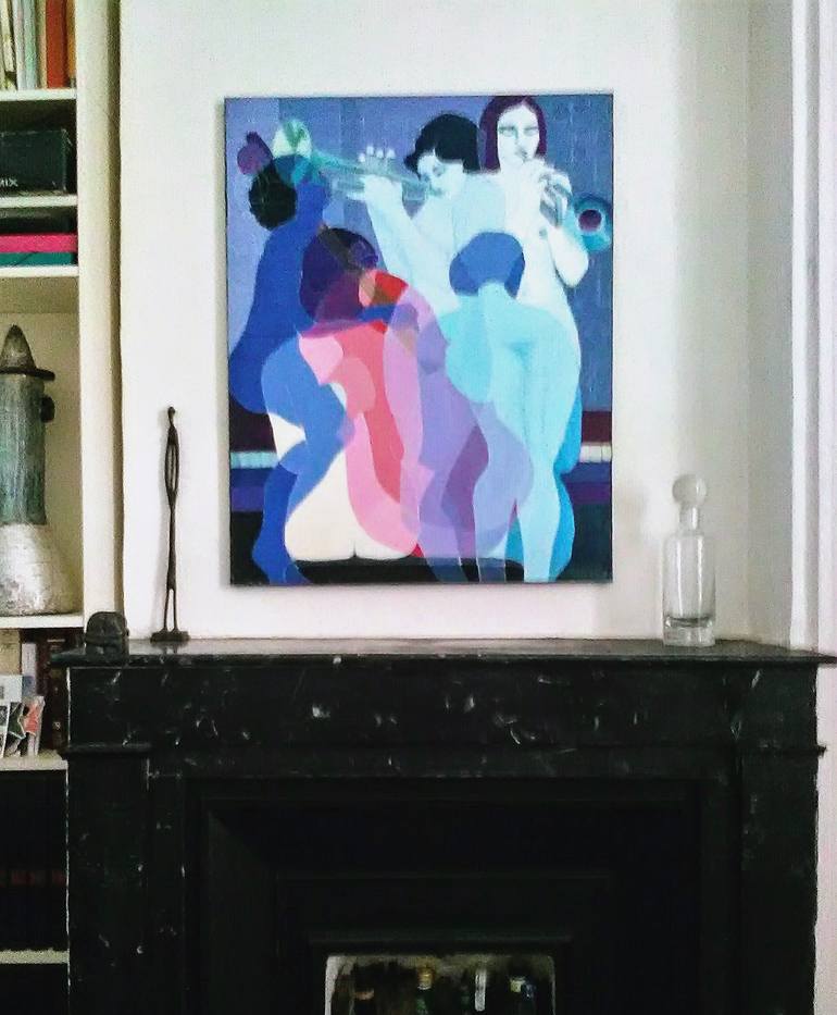 Original Figurative Performing Arts Painting by Mireille Rolland