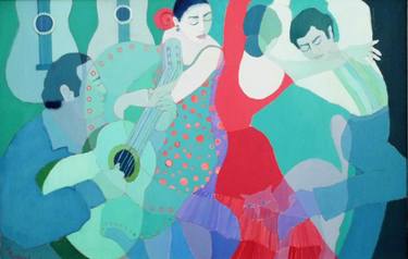 Original Figurative Performing Arts Paintings by Mireille Rolland