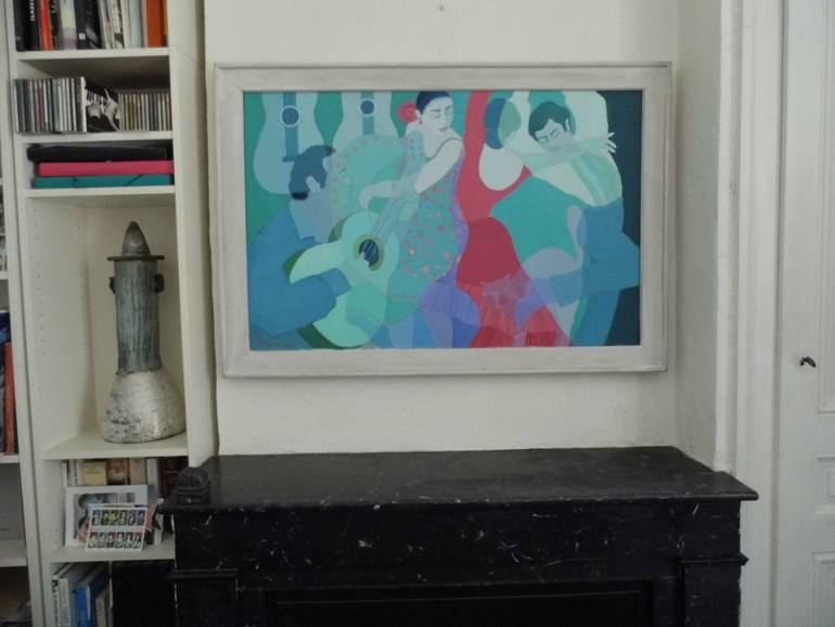 Original Art Deco Performing Arts Painting by Mireille Rolland