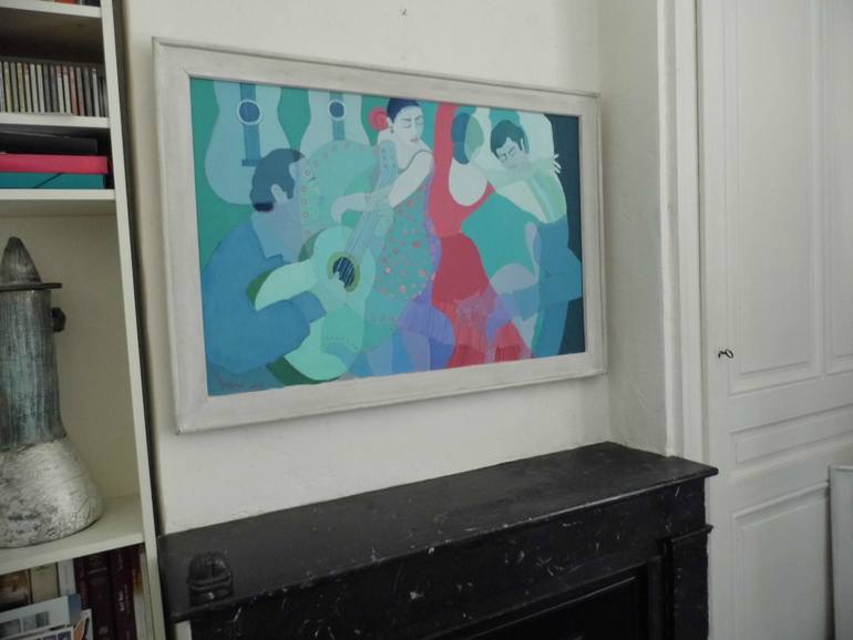 Original Art Deco Performing Arts Painting by Mireille Rolland