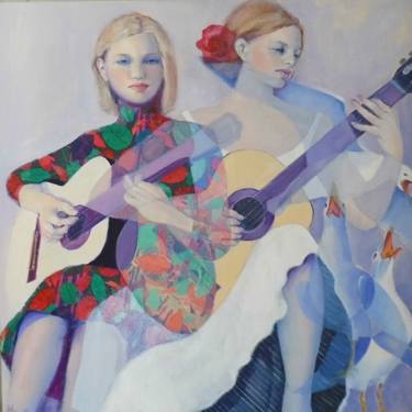 Original Art Deco Music Paintings by Mireille Rolland