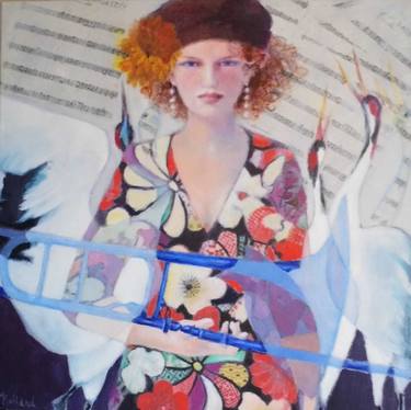 Print of Art Deco Music Paintings by Mireille Rolland