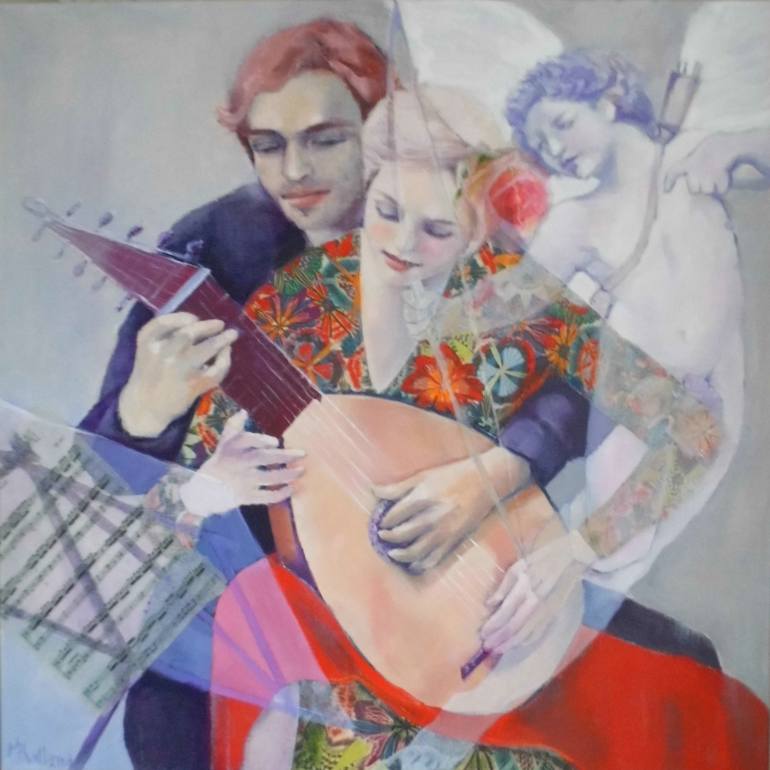 Print of Art Deco Music Paintings by Mireille Rolland