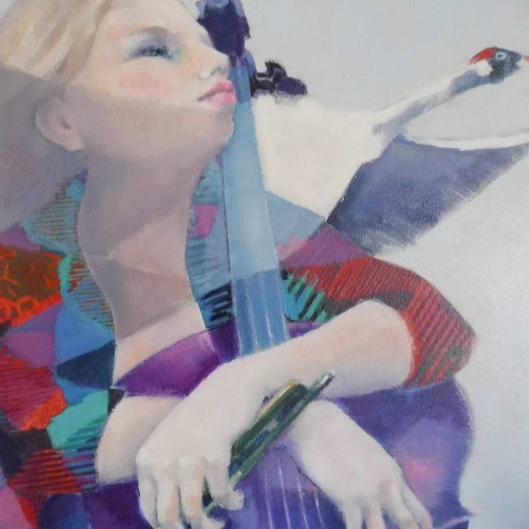 Original Figurative Music Painting by Mireille Rolland