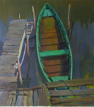 Original Realism Boat Paintings by Sergey Kostov