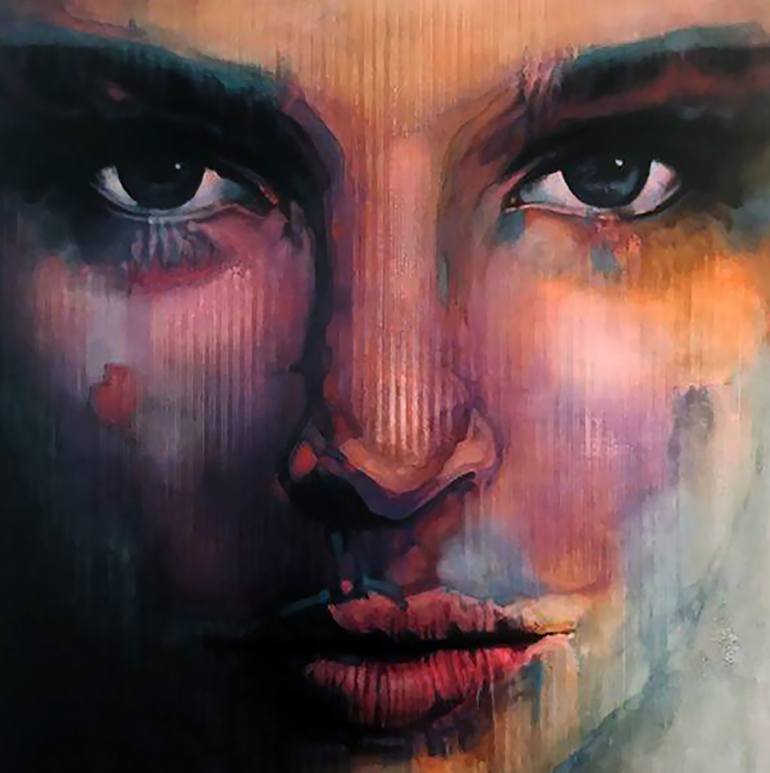 Original Conceptual Portrait Painting by Jake Merin