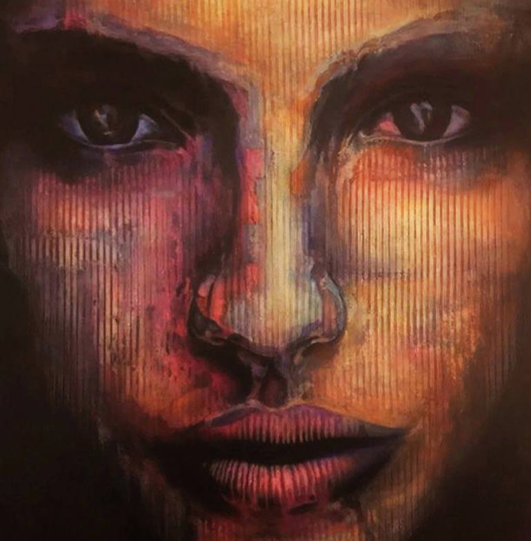 Original Conceptual Portrait Painting by Jake Merin