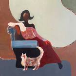 Calico Cat #2 - Bean Seated by Julie Cross